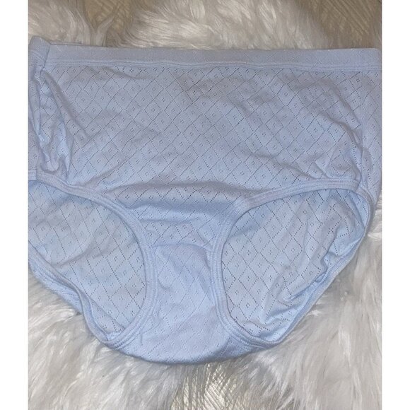 Jockey Elance Brief Panties Pointelle Cotton Womens 6 M Medium Blue - Picture 2 of 4